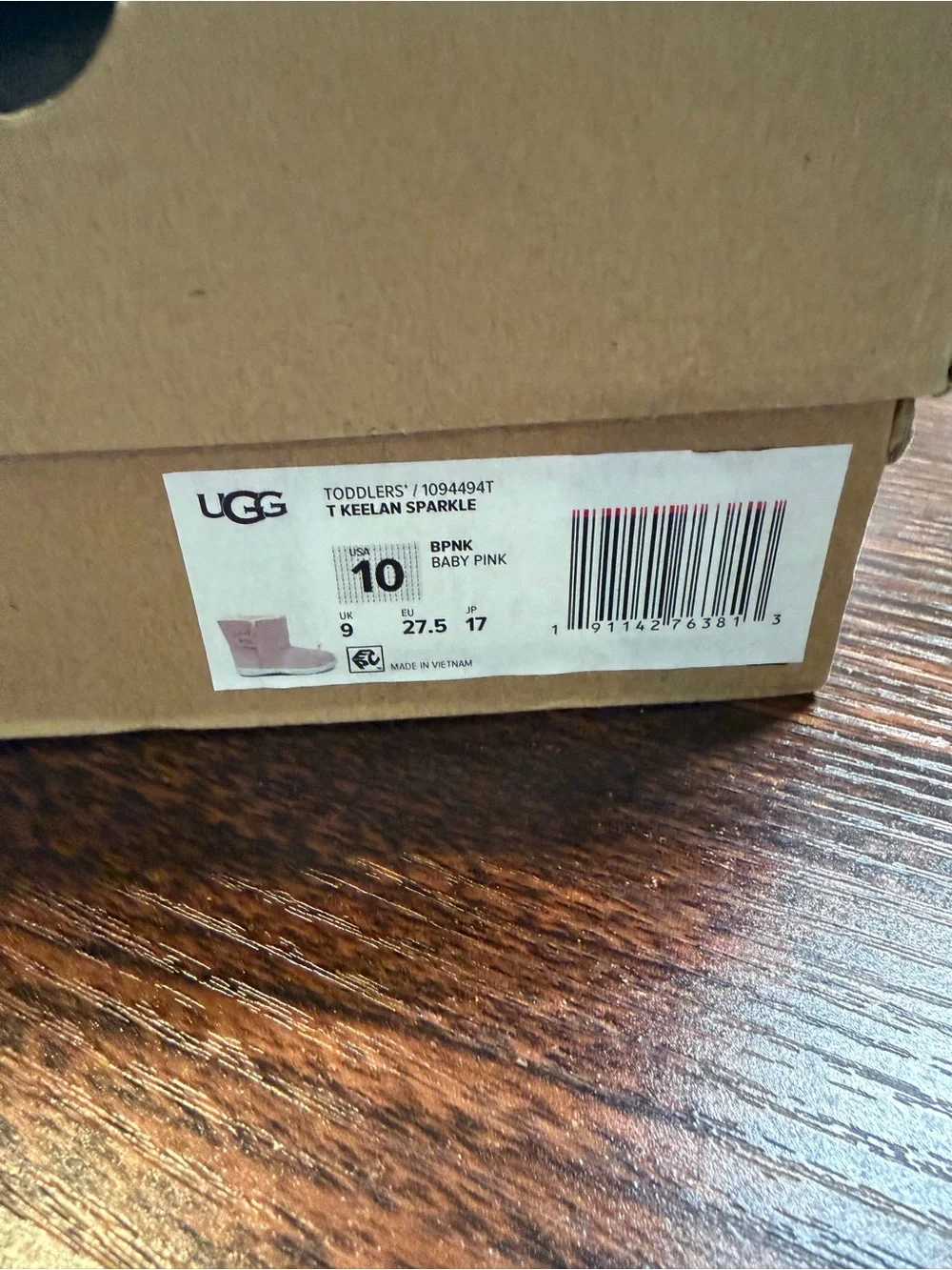 NWT UGG Kids Pink Sparkle Suede Boots size 10
